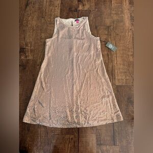NWT | Vince Camuto Gold October Sequined Sleevless Above-Knee Dress